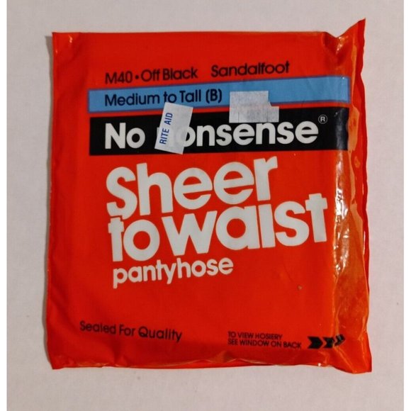 Vintage No Nonsense Pantyhose Nos Sheer to Waist M40- Off Black  Sandalfoot - Picture 1 of 1